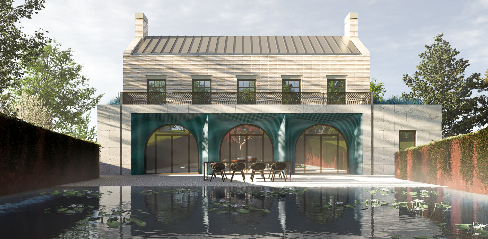 image of a large house located on green belt land in London