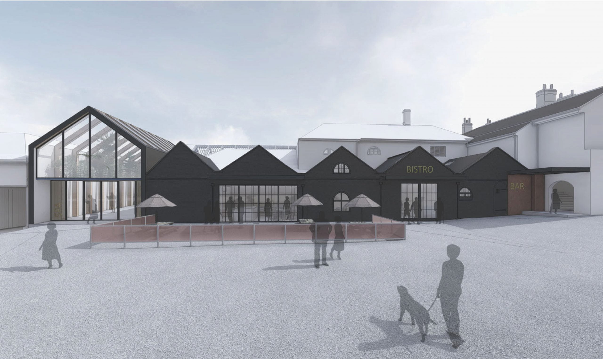 Render of the Bistro redevelopment at Caistor hall hotel.