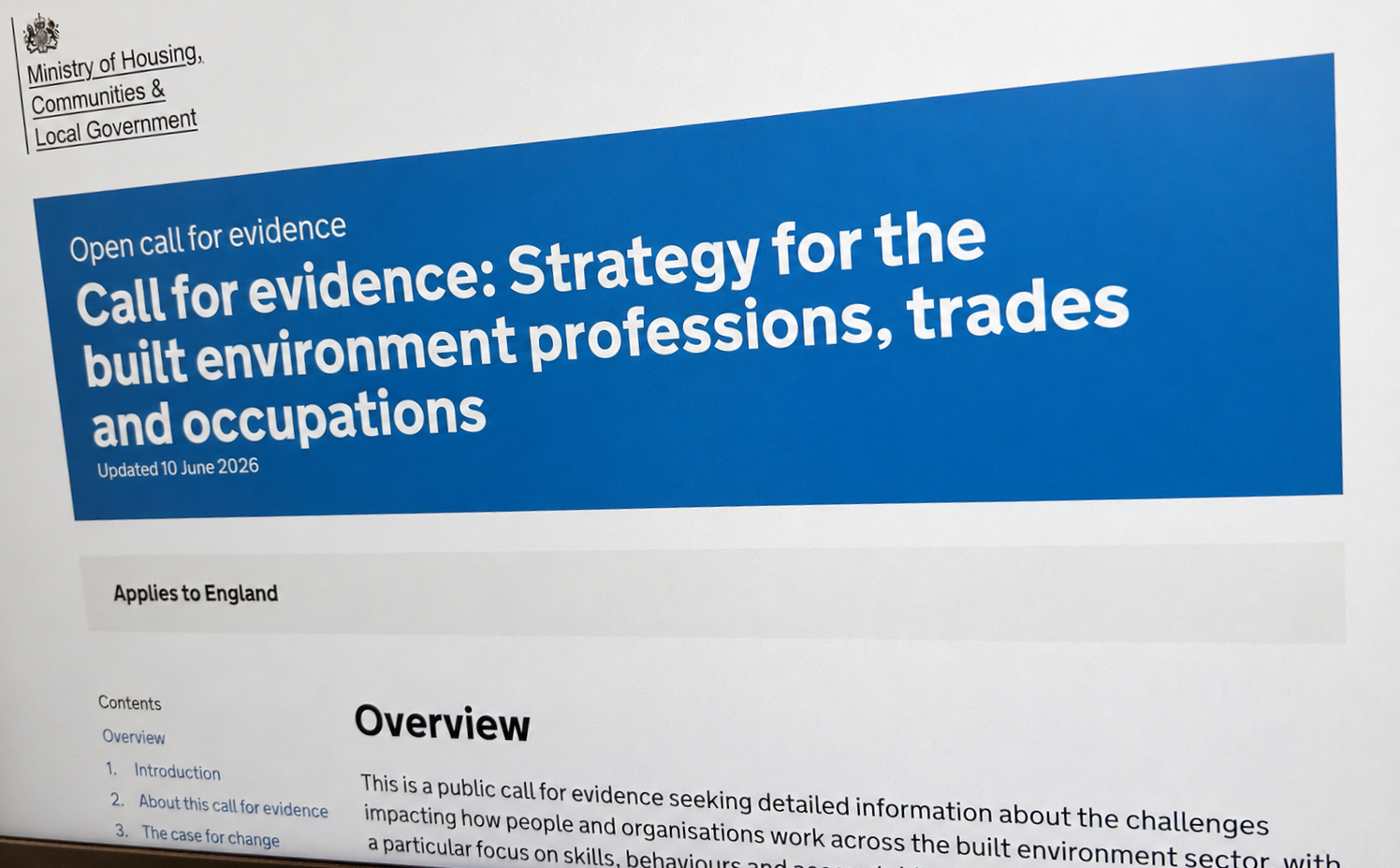 built environment professions strategy